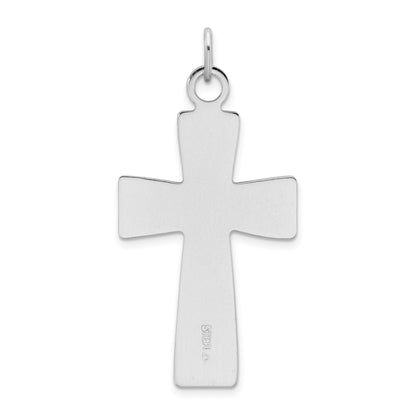 Sterling Silver Gold-plated Polished and Satin Cross Pendant