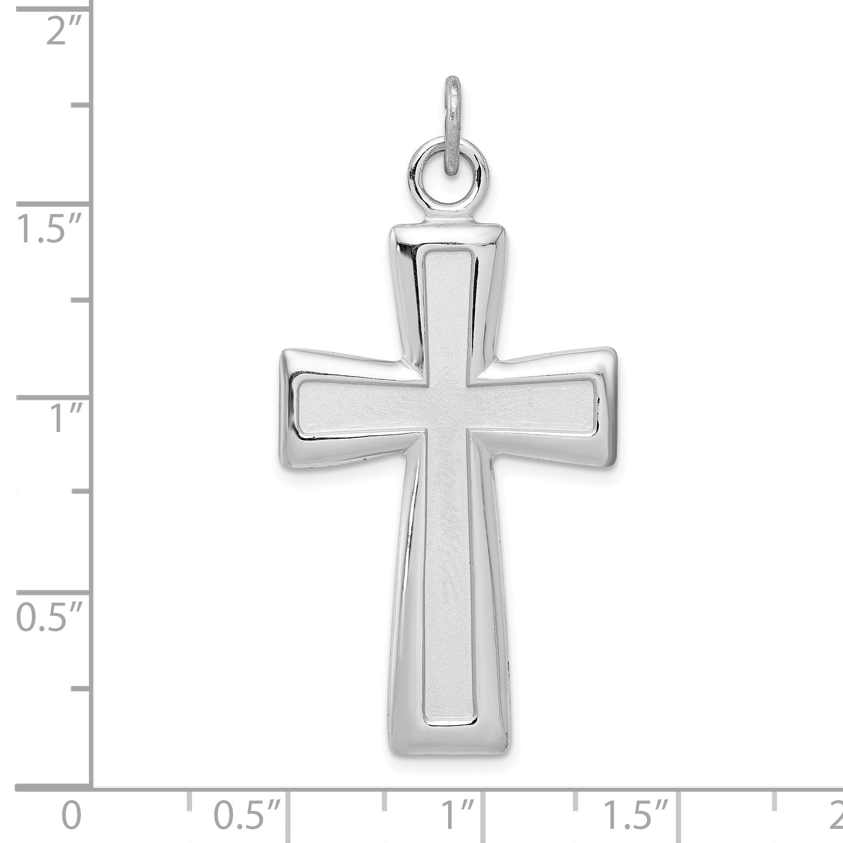 Sterling Silver Gold-plated Polished and Satin Cross Pendant