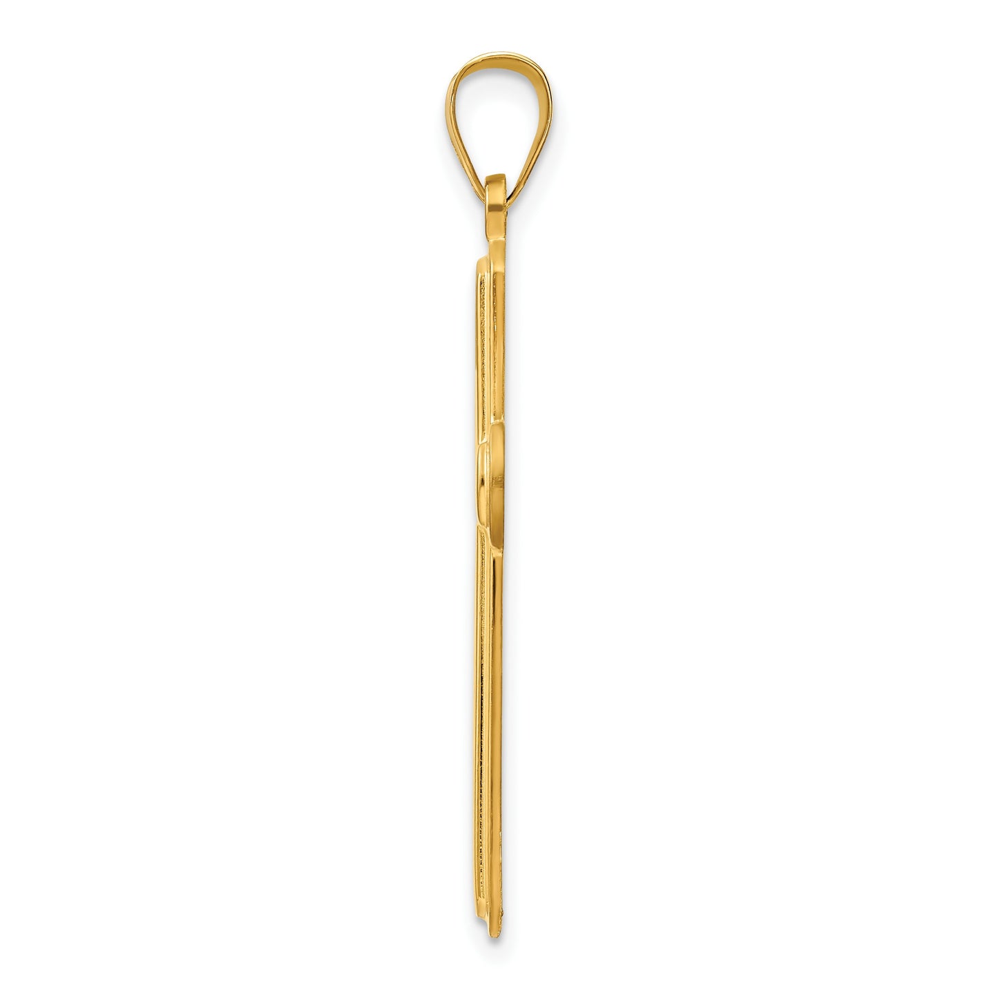 Sterling Silver Gold-tone Polished Solid Cross Pendant