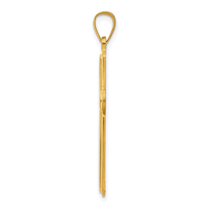Sterling Silver Gold-tone Polished Solid Cross Pendant