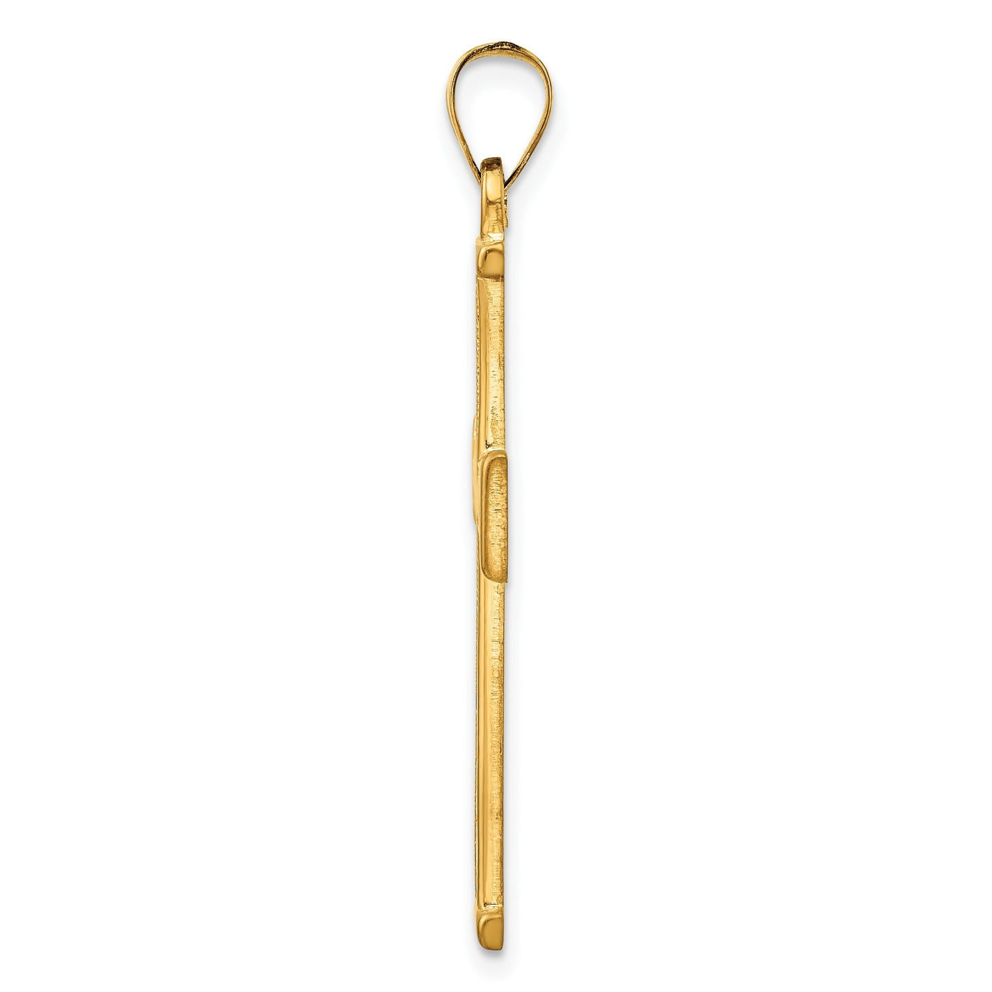 Sterling Silver Gold-tone Polished Solid Cross Pendant