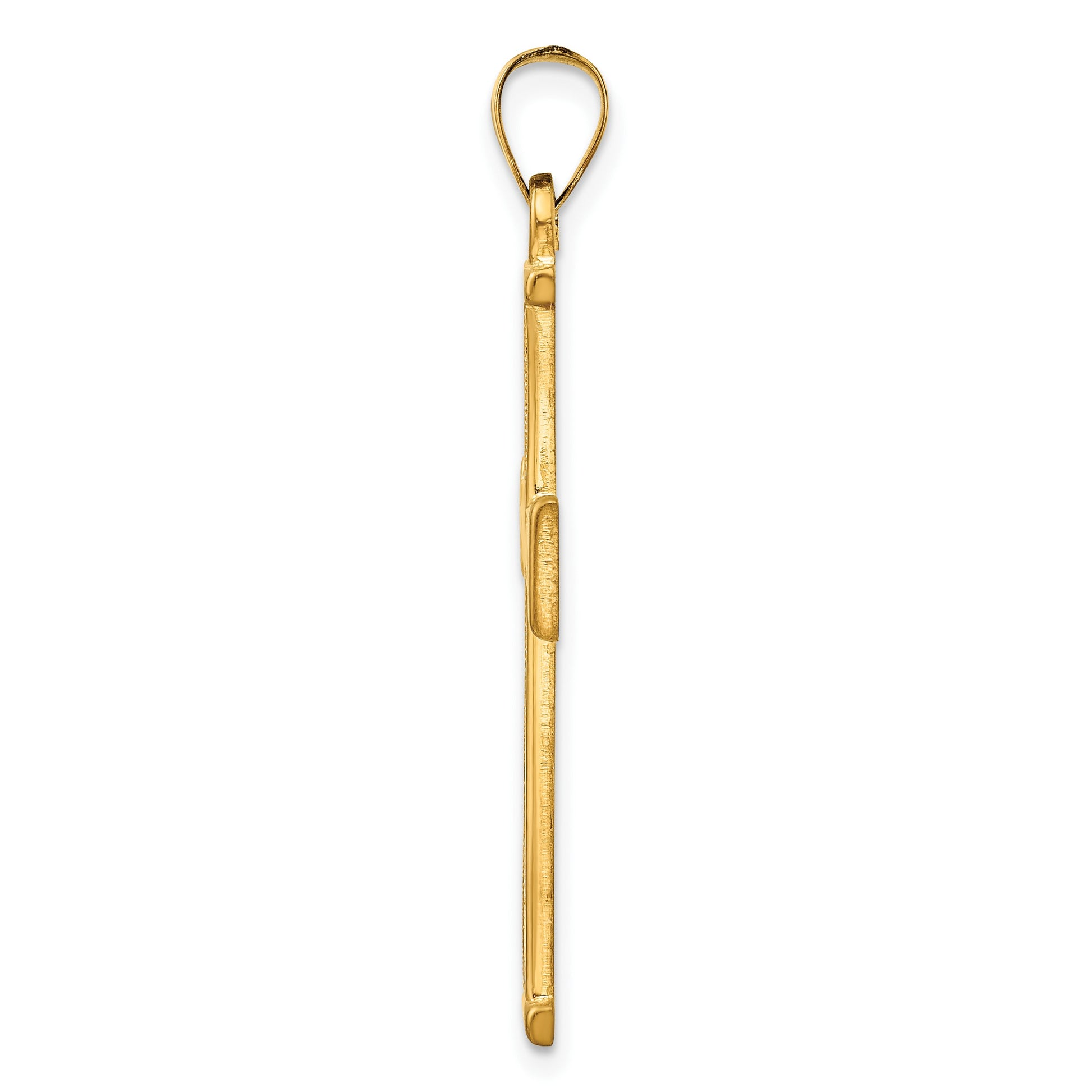 Sterling Silver Gold-tone Polished Solid Cross Pendant