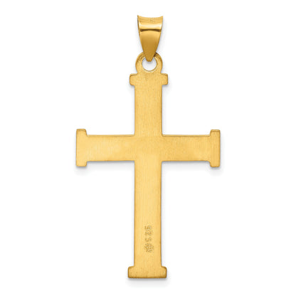 Sterling Silver Gold-tone Polished Solid Cross Pendant