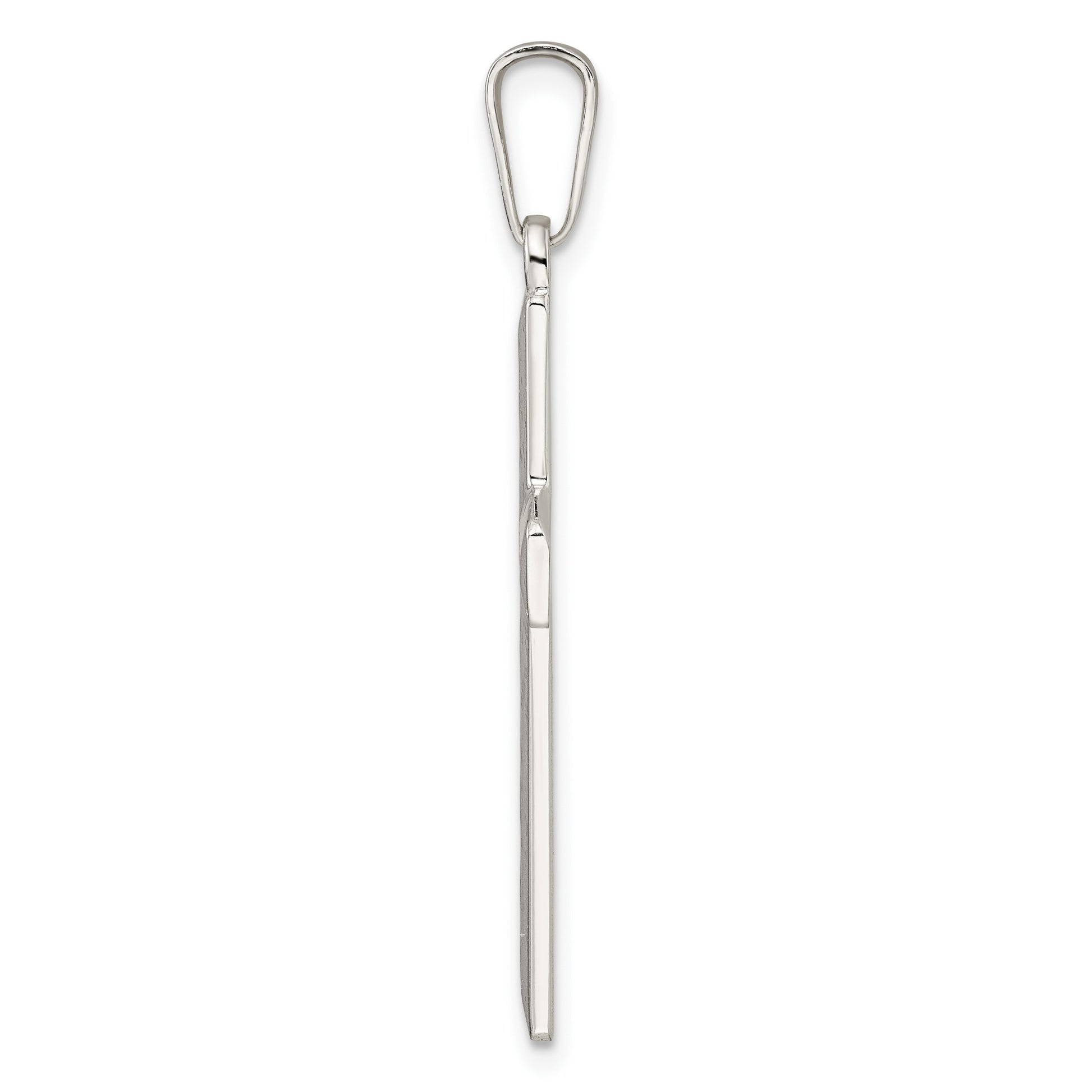 Sterling Silver Diamond-cut Latin Cross Pendant