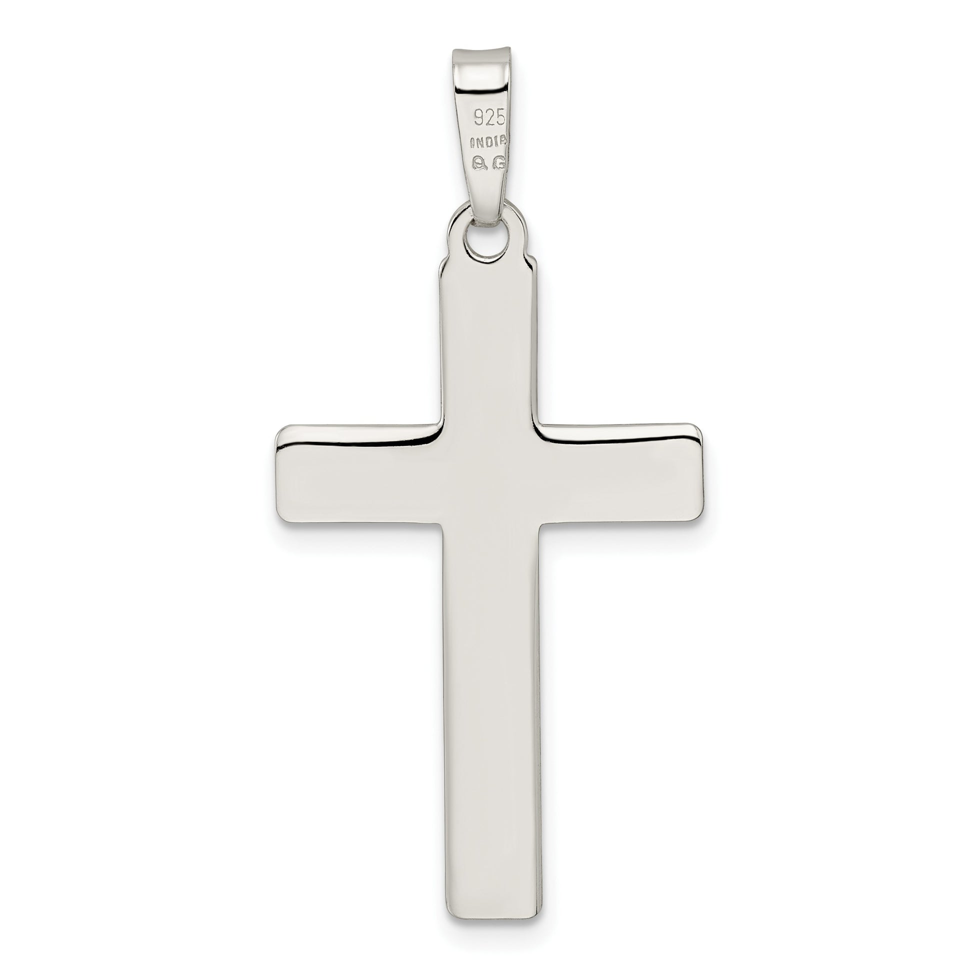 Sterling Silver Diamond-cut Latin Cross Pendant