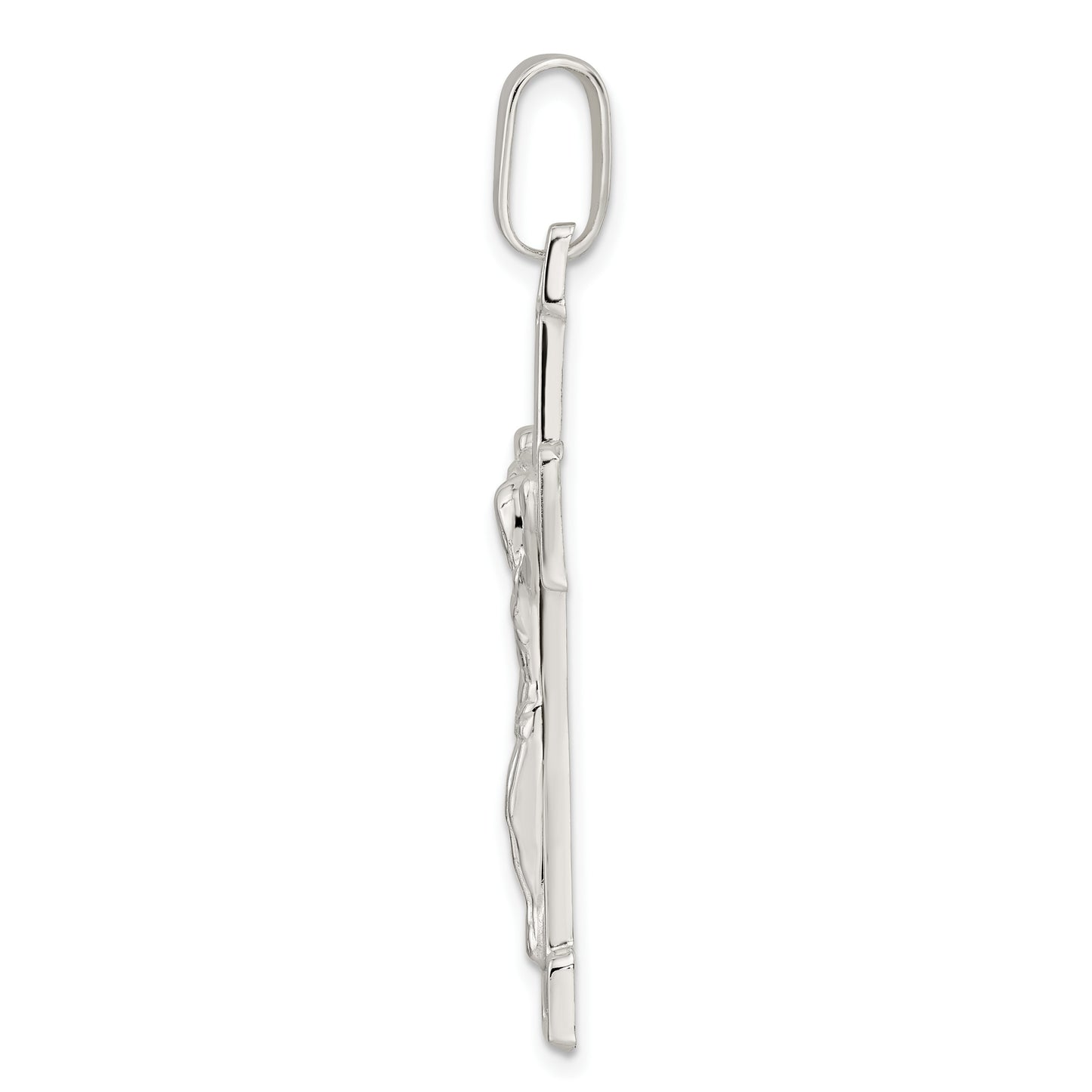 Sterling Silver Polished Crucifix Pendant