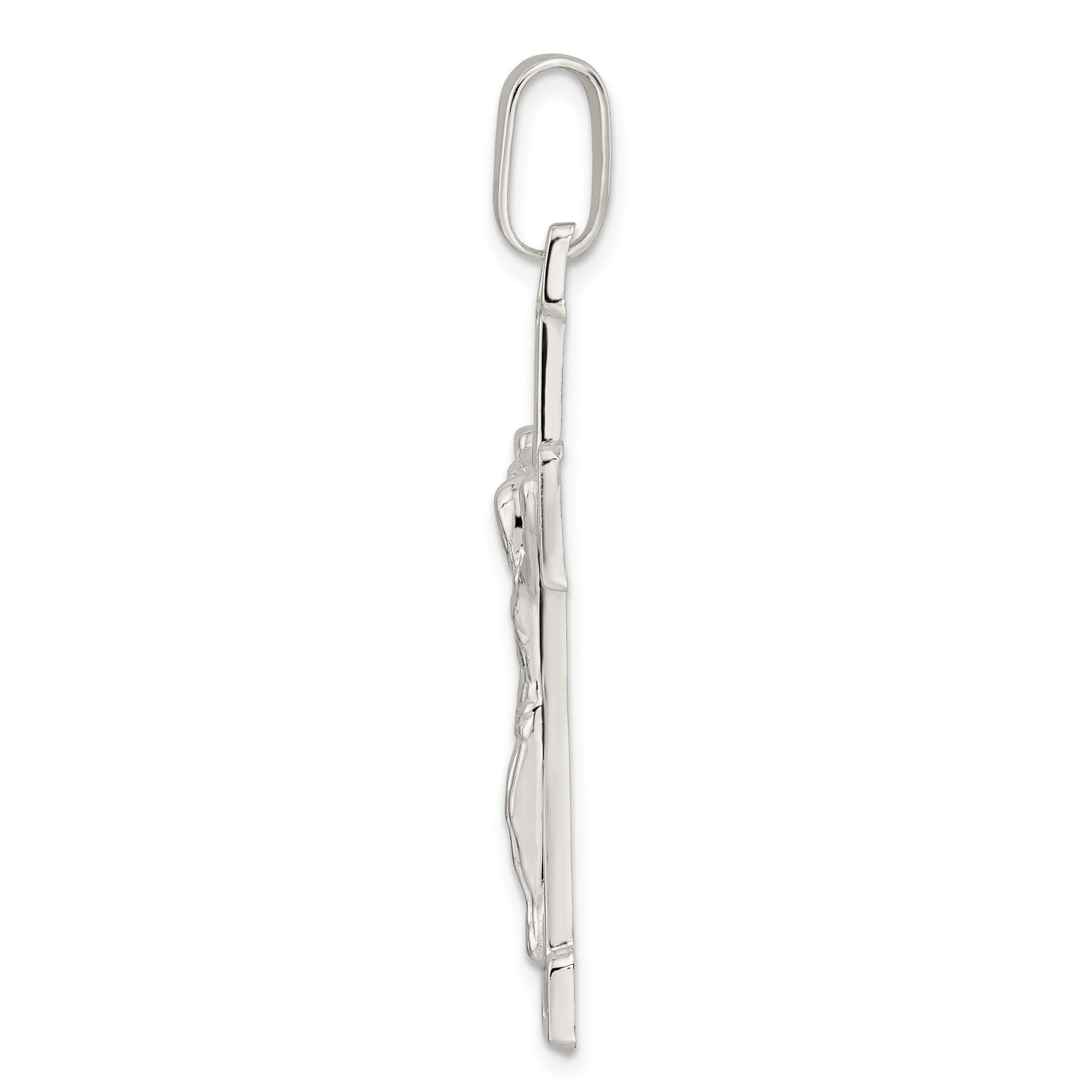 Sterling Silver Polished Crucifix Pendant