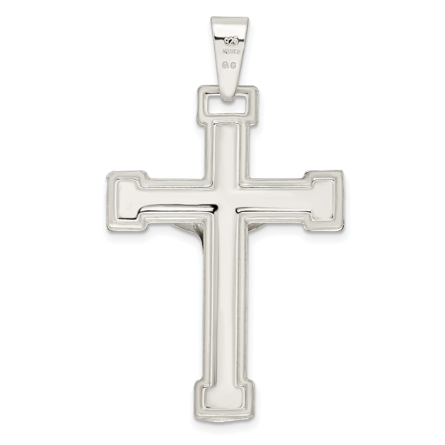 Sterling Silver Polished Crucifix Pendant