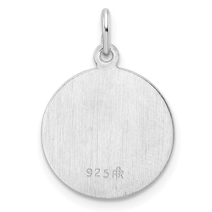 Sterling Silver Rhodium-plated Polished Solid Saint Michael Pendant