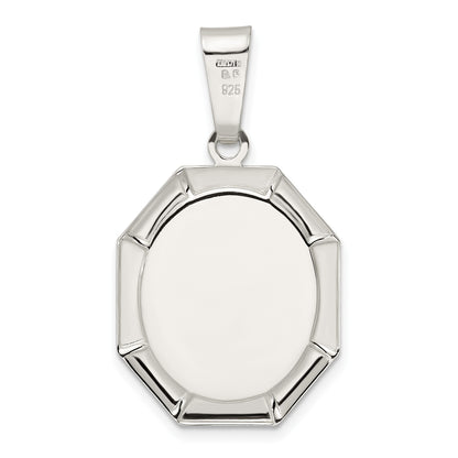 Sterling Silver Rhodium-plated Satin Raphael Angel Pendant
