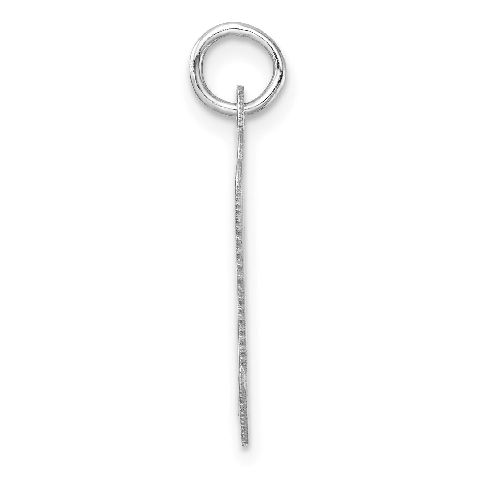 Large Sterling Silver Rhodium-plated Script Letter M Initial Charm