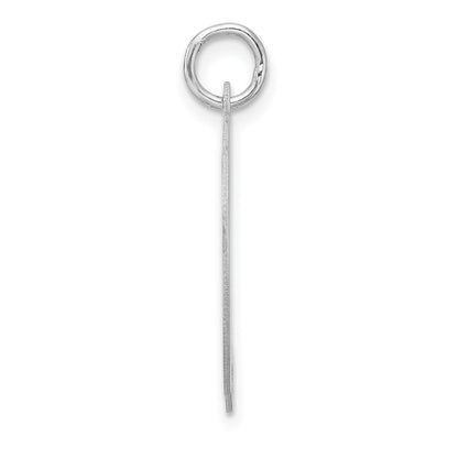 Large Sterling Silver Rhodium-plated Fancy Script Letter D Initial Charm