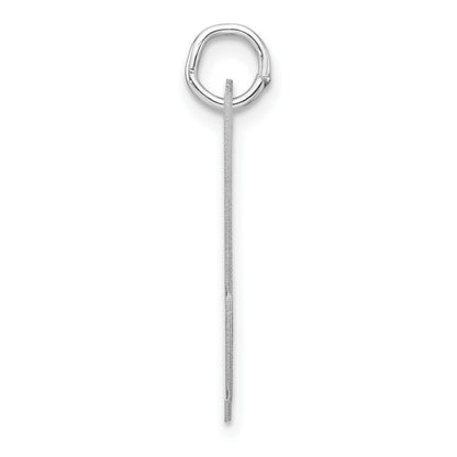Large Sterling Silver Rhodium-plated Fancy Script Letter U Initial Charm