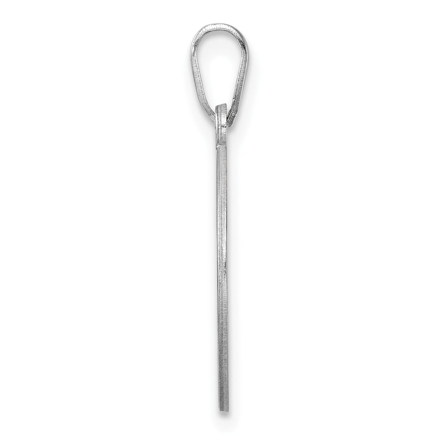 Small Sterling Silver Rhodium-plated Fancy Script Letter C Initial Pendant