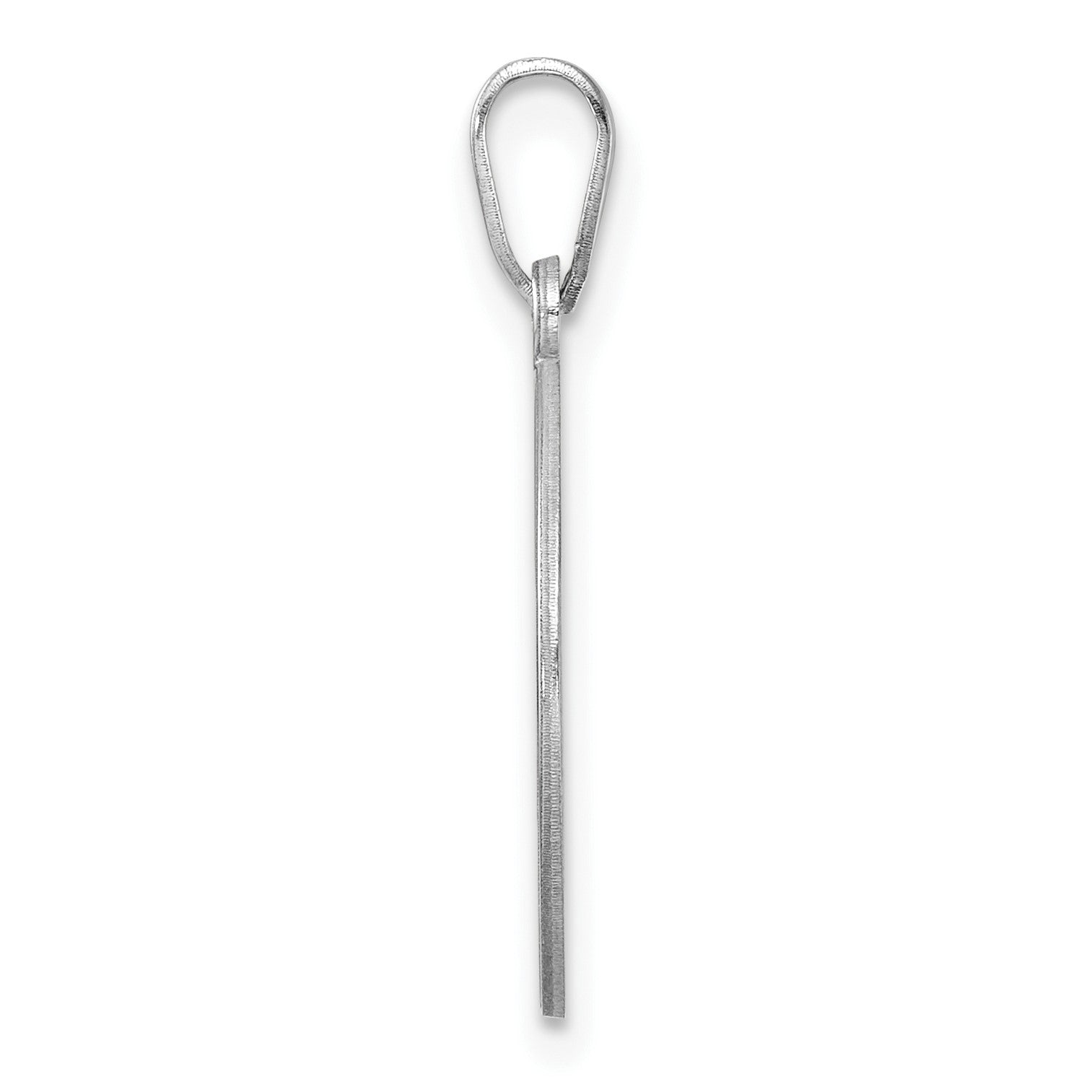 Small Sterling Silver Rhodium-plated Fancy Script Letter C Initial Pendant