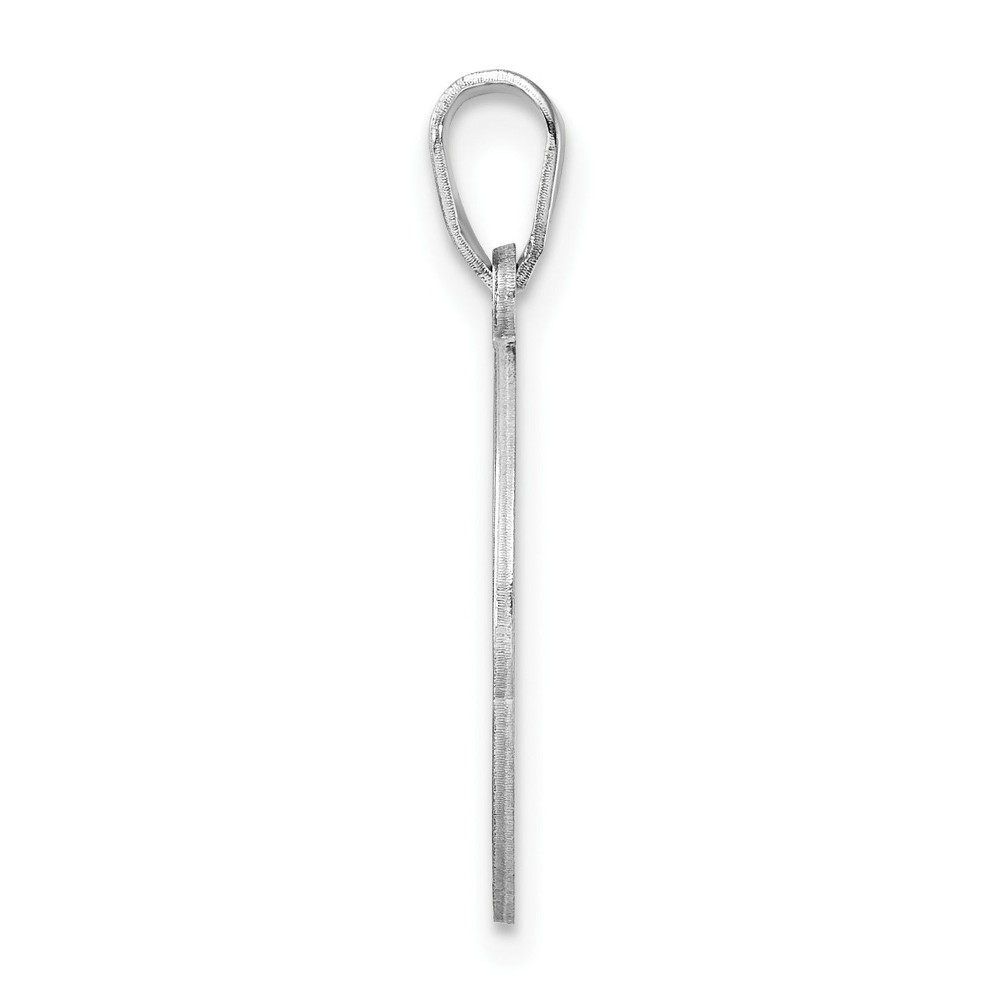 Small Sterling Silver Rhodium-plated Fancy Script Letter J Initial Pendant