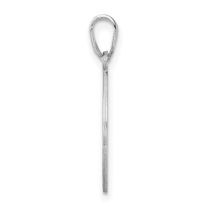 Small Sterling Silver Rhodium-plated Fancy Script Letter J Initial Pendant