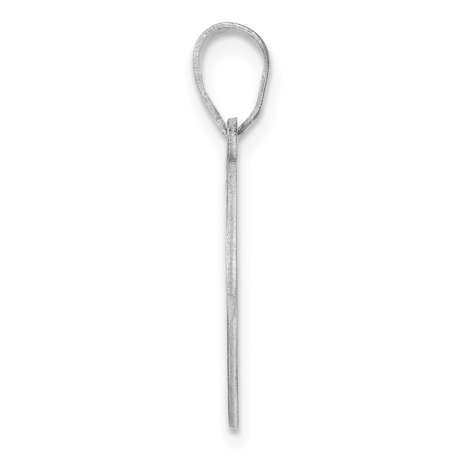 Small Sterling Silver Rhodium-plated Fancy Script Letter P Initial Pendant