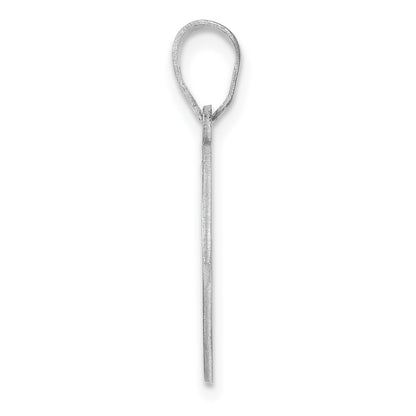 Small Sterling Silver Rhodium-plated Fancy Script Letter P Initial Pendant
