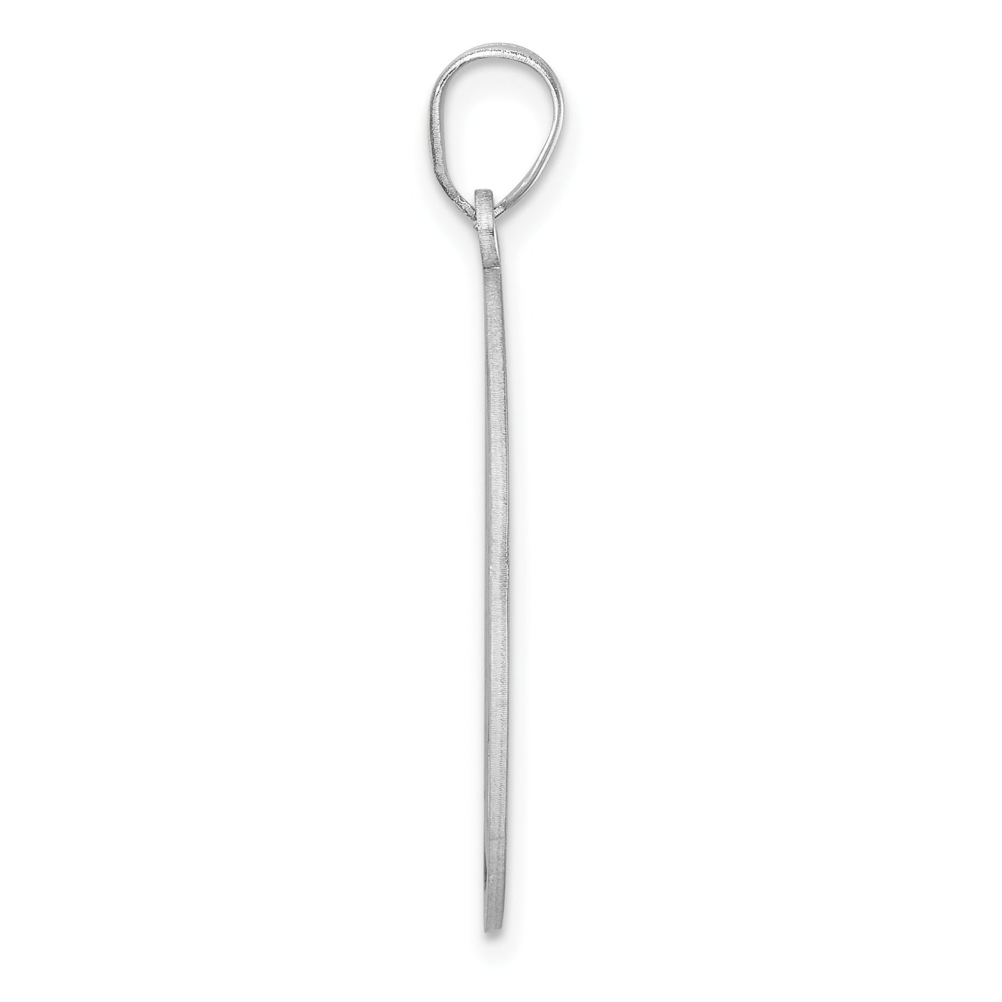 Large Sterling Silver Rhodium-plated Fancy Script Letter D Initial Pendant
