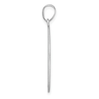 Large Sterling Silver Rhodium-plated Fancy Script Letter D Initial Pendant