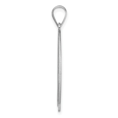 Large Sterling Silver Rhodium-plated Fancy Script Letter Q Initial Pendant