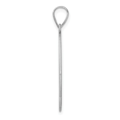 Large Sterling Silver Rhodium-plated Fancy Script Letter Z Initial Pendant
