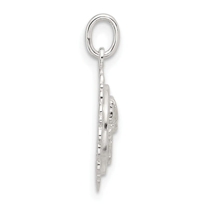 Sterling Silver E-coated Rose Charm