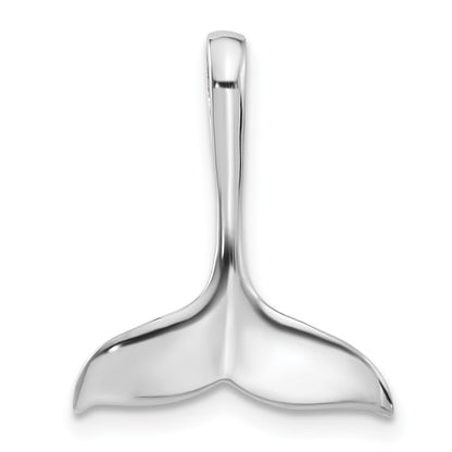 Sterling Silver Rhodium-Plated Polished Whale Tail Chain Side