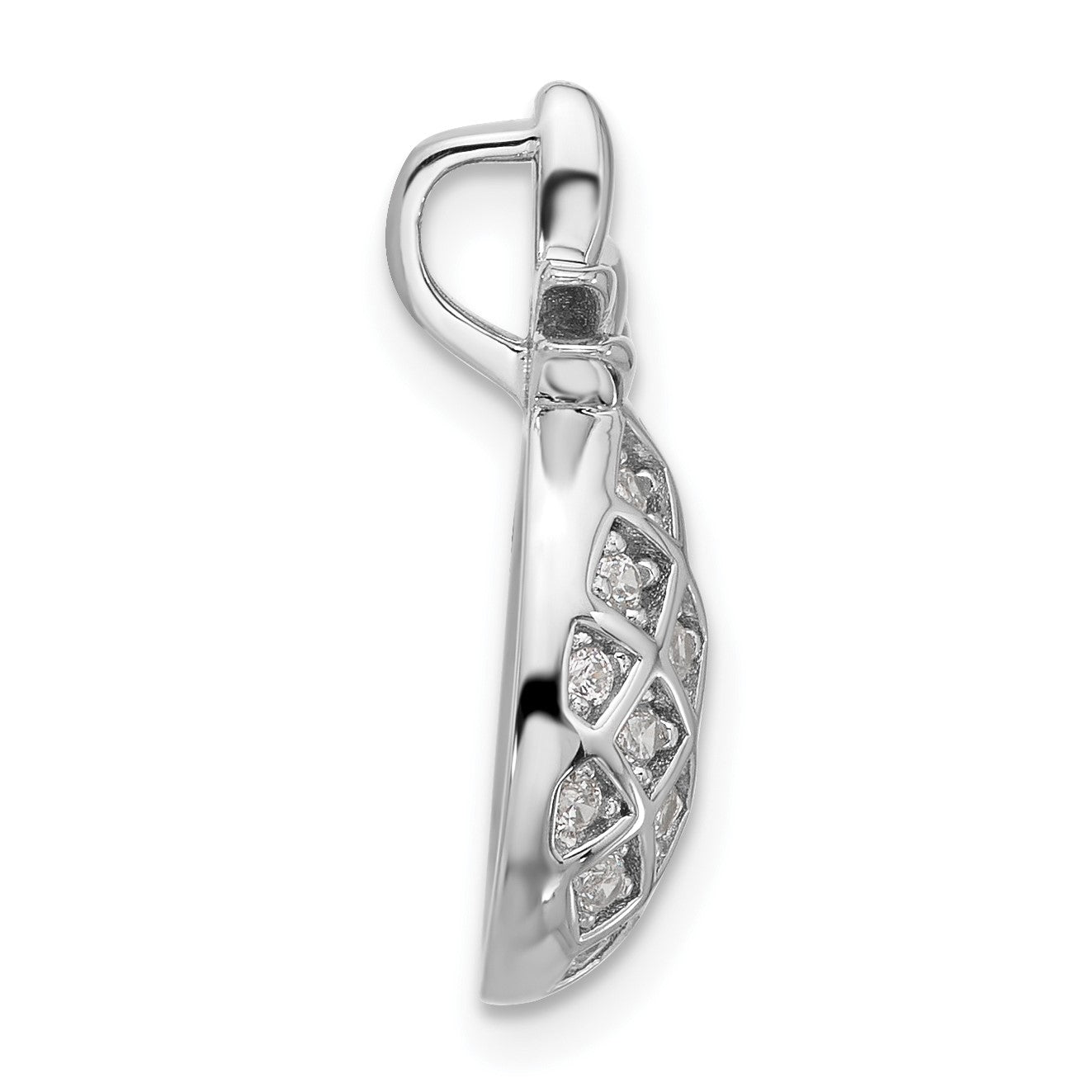 Pure Fire Sterling Silver Rhod-plated CZ Pineapple Pendant