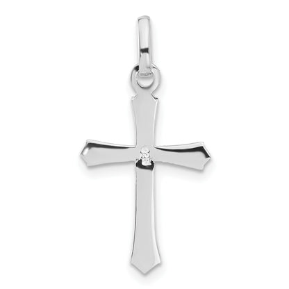 Sterling Silver Rhodium-plated Cross Pendant