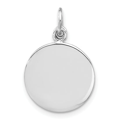 SS Rhodium-plated Circle Disk and Cross with Clear Crystal Pendant