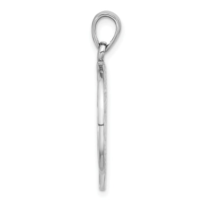 Sterling Silver Rhodium-Plated Polished Star of David in Tree Round Pendant