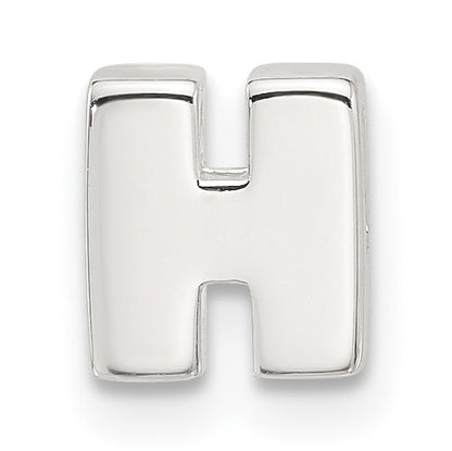 Sterling Silver E-coated Letter H Slide Charm