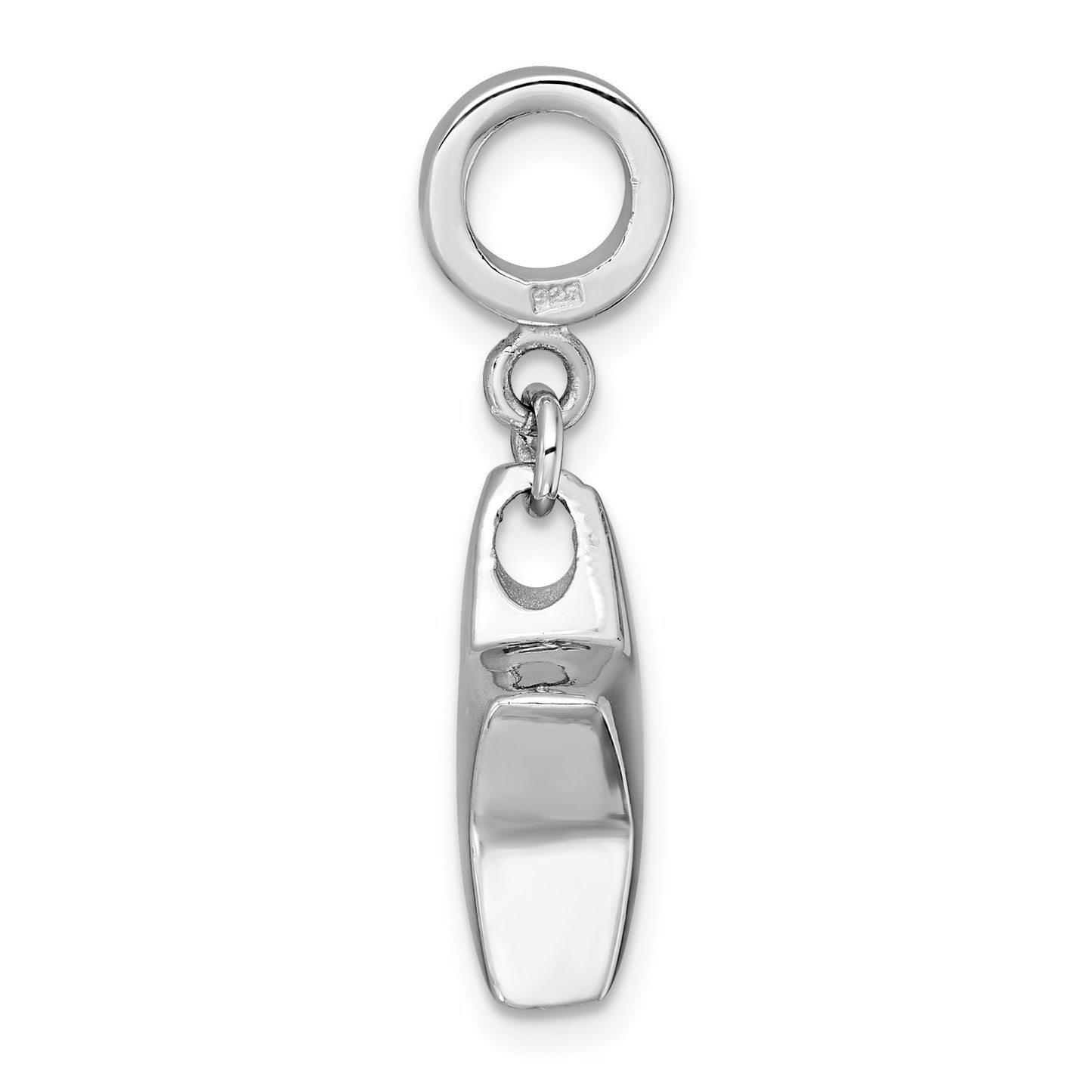 Sterling Silver Rhodium-plated Polished Star Ash Holder Bead/Pendant