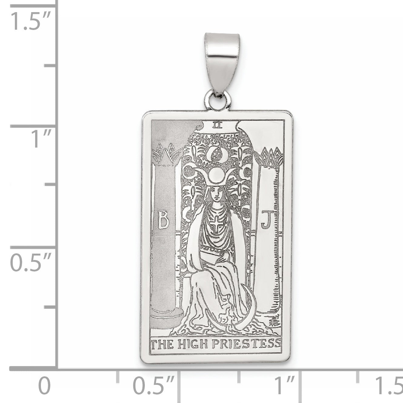 Sterling Silver The High Priestess Tarot Card Pendant