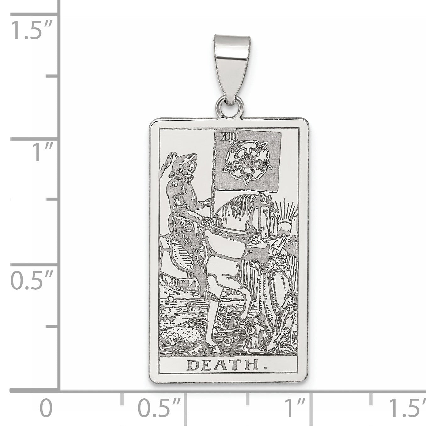 Sterling Silver Death Tarot Card Pendant