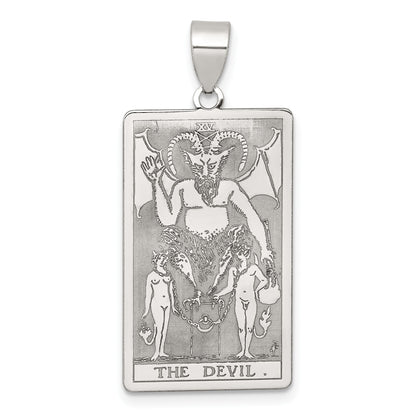 Sterling Silver The Devil Tarot Card Pendant