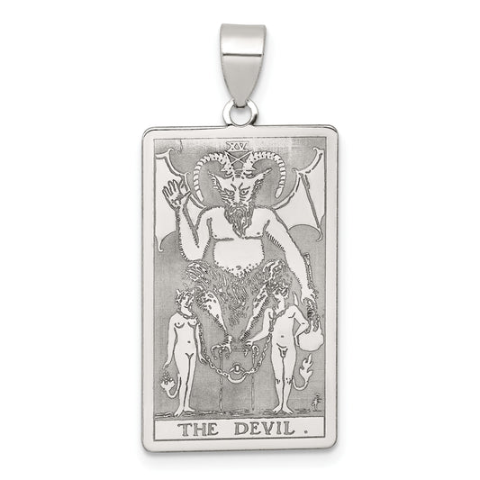 Sterling Silver The Devil Tarot Card Pendant