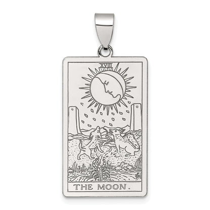 Sterling Silver The Moon Tarot Card Pendant