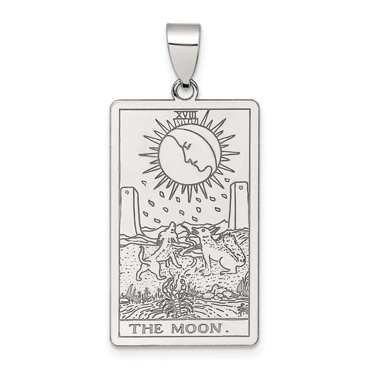 Sterling Silver The Moon Tarot Card Pendant