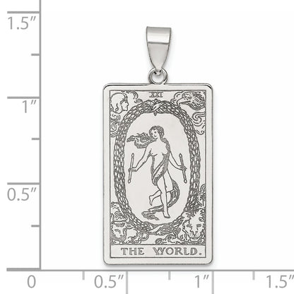Sterling Silver The World Tarot Card Pendant