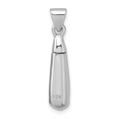 Sterling Silver Rhodium-plated Polished CZ Ash Holder Pendant