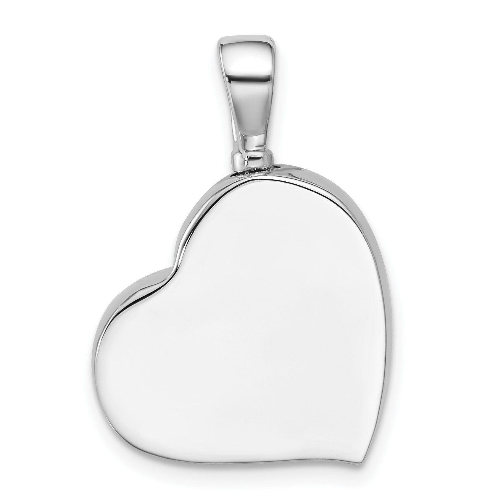 Sterling Silver Rhodium-plated Polished CZ Heart Ash Holder Pendant