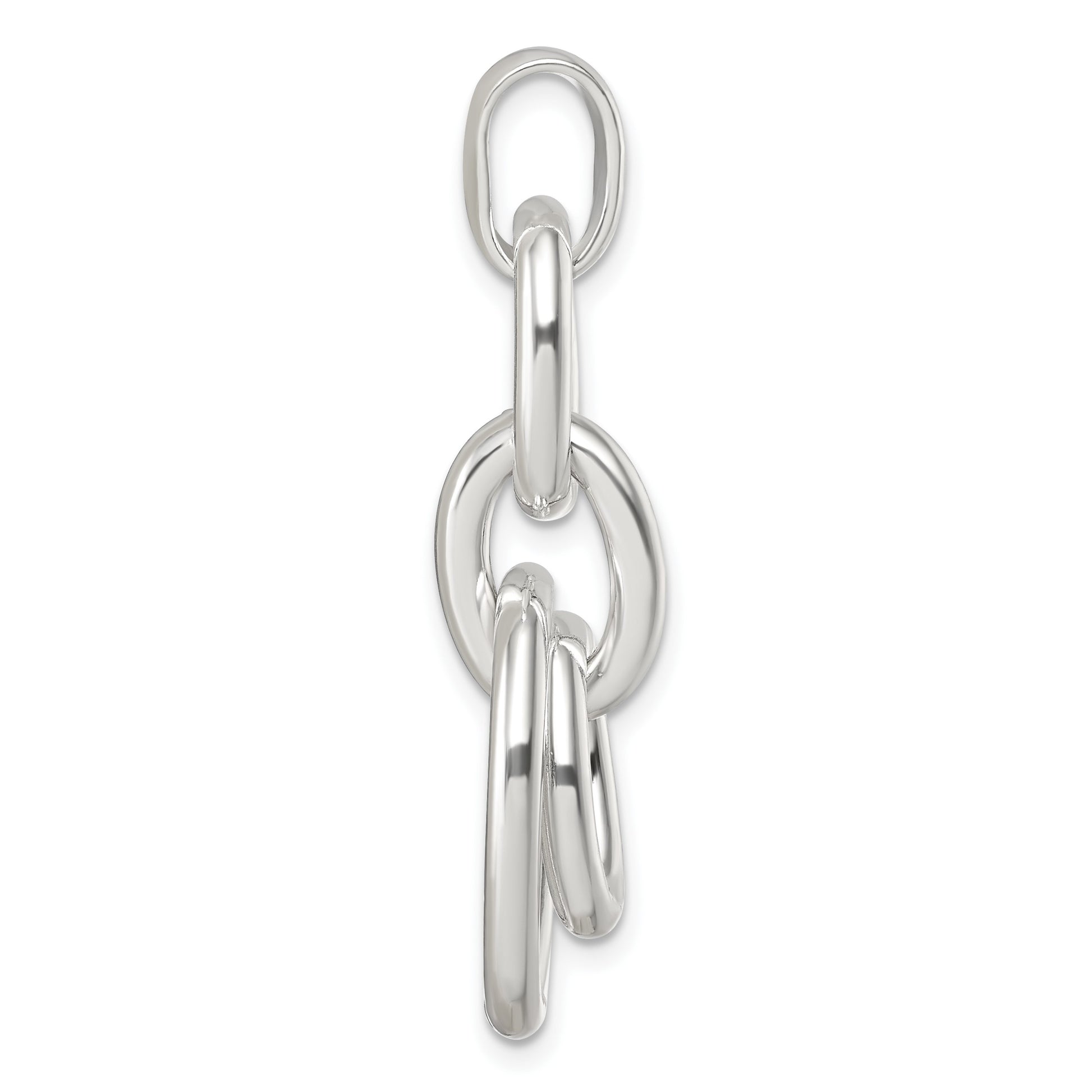 Sterling Silver Moveable Oval Links Pendant