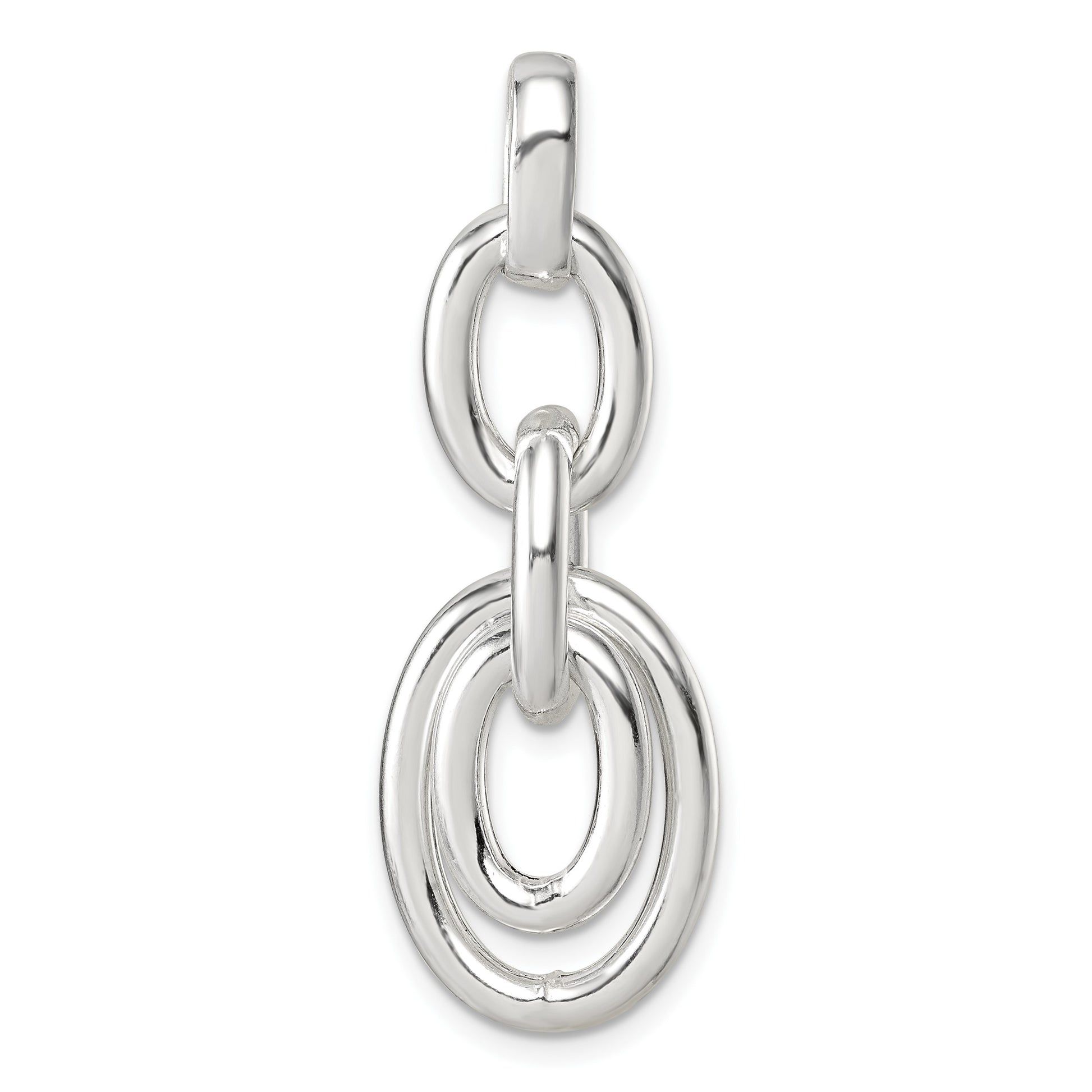 Sterling Silver Moveable Oval Links Pendant