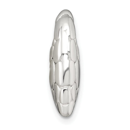 Sterling Silver Polished Pebbled Heart Chain Slide Pendant