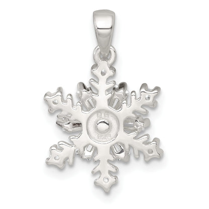 Sterling Silver Polished CZ Snowflake Pendant