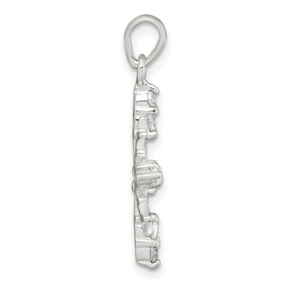 Sterling Silver Polished CZ Snowflake Pendant