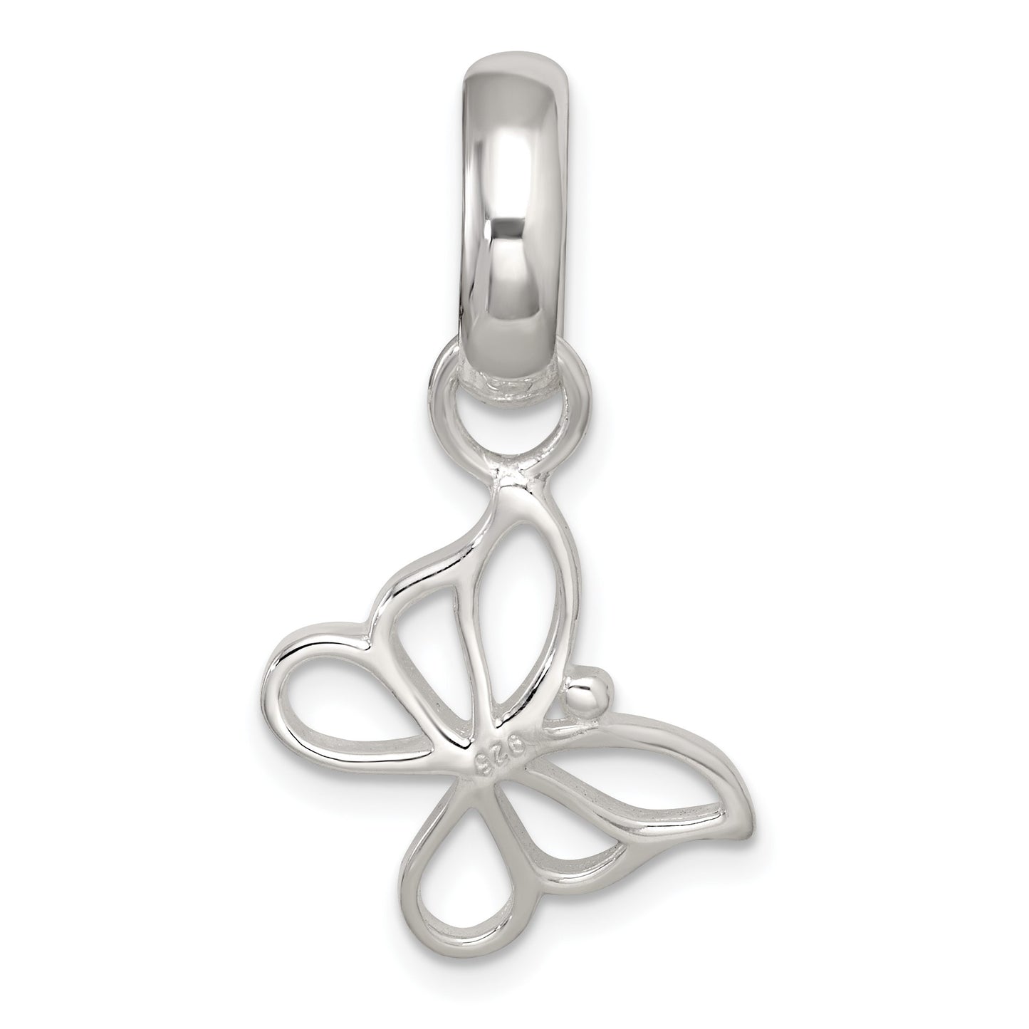 Sterling Silver Polished Cut-out Butterfly Pendant